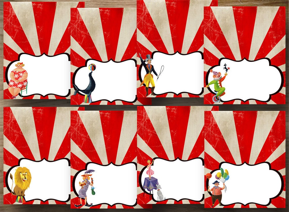 Vintage Circus Labels Deluxe 16 INSTANT DOWNLOAD | Etsy