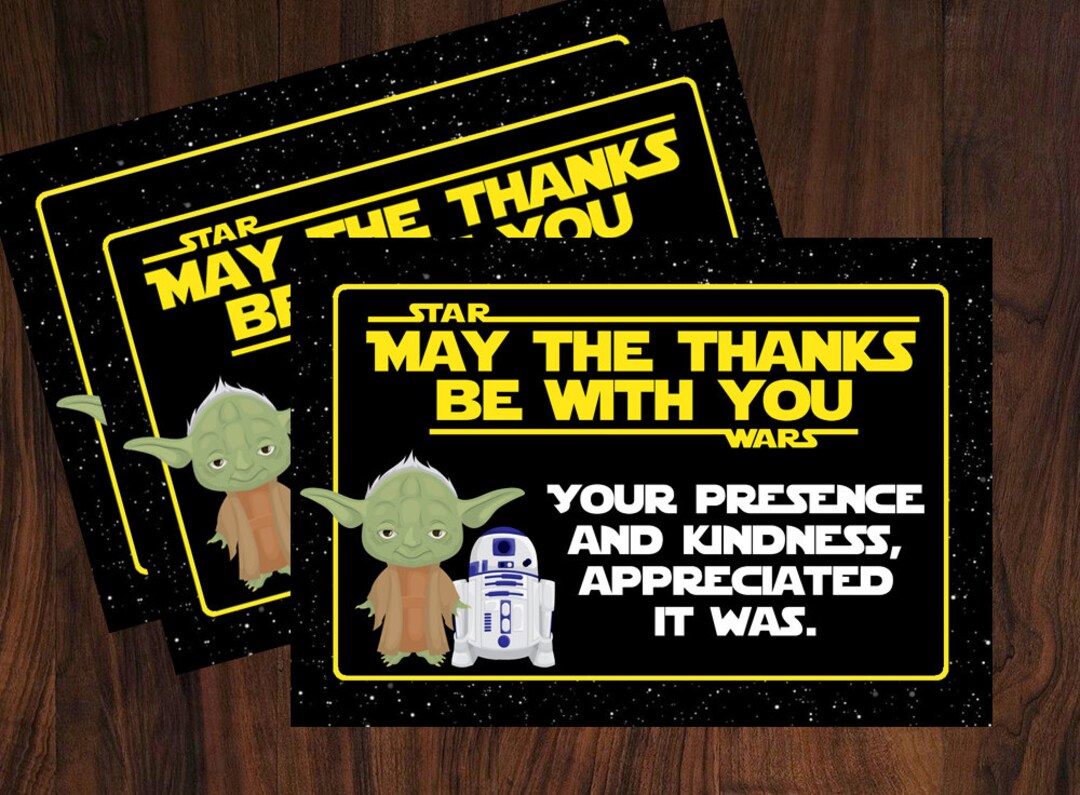 Star Wars Thank You Cards INSTANT DOWNLOAD Etsy