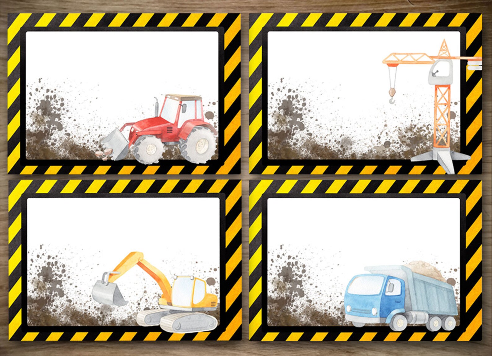 Construction Party Name Tags Etsy