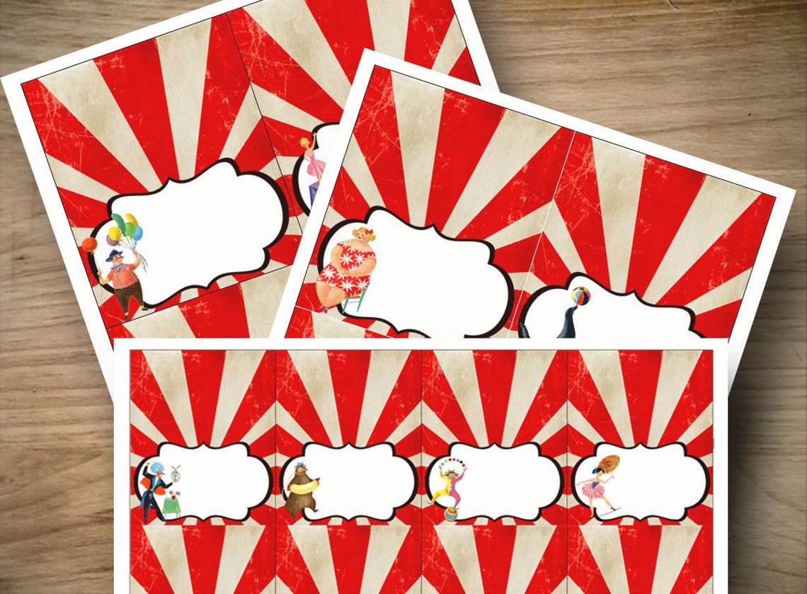 Vintage Circus Labels Deluxe 16 INSTANT DOWNLOAD | Etsy