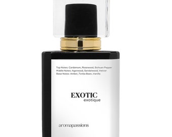 EXOTIC | Inspired by OUD WOOD Perfume for Men and Women | Extrait De Parfum | Cardamom Rosewood  Agarwood Vanilla Vetiver Essential Oils.