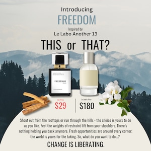 FREEDOM Inspired by LLBO ANOTHER 13 Perfume for Men and Women Extrait De Parfum Musk Amber Jasmine Cedarwood Essential Oils image 3