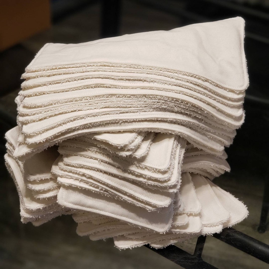 Select a Size Style Reusable Paper Towels // With Snaps on a Roll // All White Bleachable Towels