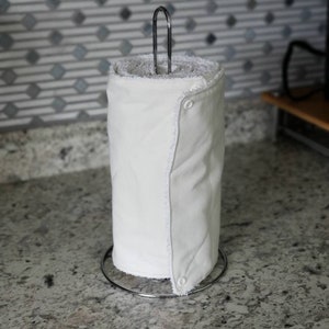 Toalhas de papel reutilizáveis ALL WHITE // Toalhas sem papel com ou sem botões de pressão // 9 12 18 24 Toalhas em rolo // seguro para alvejante casa ecológica