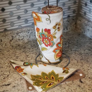 Retro Floral Reusable Paper Towels: Eco Friendly Cotton Terry Cloth