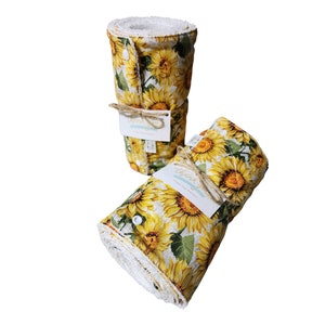 Toalhas de papel/un/reutilizáveis / Girassóis EcoFriendly / Toalhas de papel em rolo com Snaps ou sem Snaps / zero desperdício de cozinha sustentável
