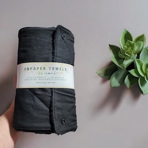 All Black UnPaper Towels // Toalhas de papel ecológicas com fechos ou sem fechos // Rolo de papel toalha de pano Guardanapos de papel reutilizáveis e laváveis