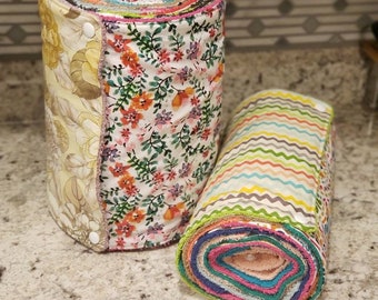 Reusable Paper Towels // Mystery Eclectic Mixed Colors // Eco Friendly Towels with or without Snaps // Mix and Match Paperless Towel Roll