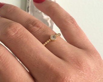 Gold Ring,Adjustable Ring,CZ Ring,Stackable Ring,Dainty Ring,Minimalist Ring,Dainty Gold Ring,Gold Filled Ring,Beaded Ring,Dotted Ring