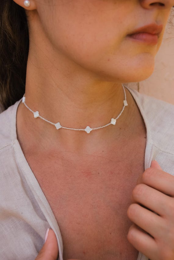Argent Sterling 8mm Délicat Coupe Diamant Coulissant Perle Collier