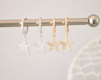 Star Earrings,Dainty Earrings,Gold Filled,Sterling Silver,Dangle Earrings,Huggie Earrings,Gold Star Earrings,Drop Earrings,Gift for her