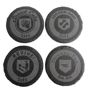 COD Zombies Perk A Cola Laser Engraved Slate Coasters - 4 Pack