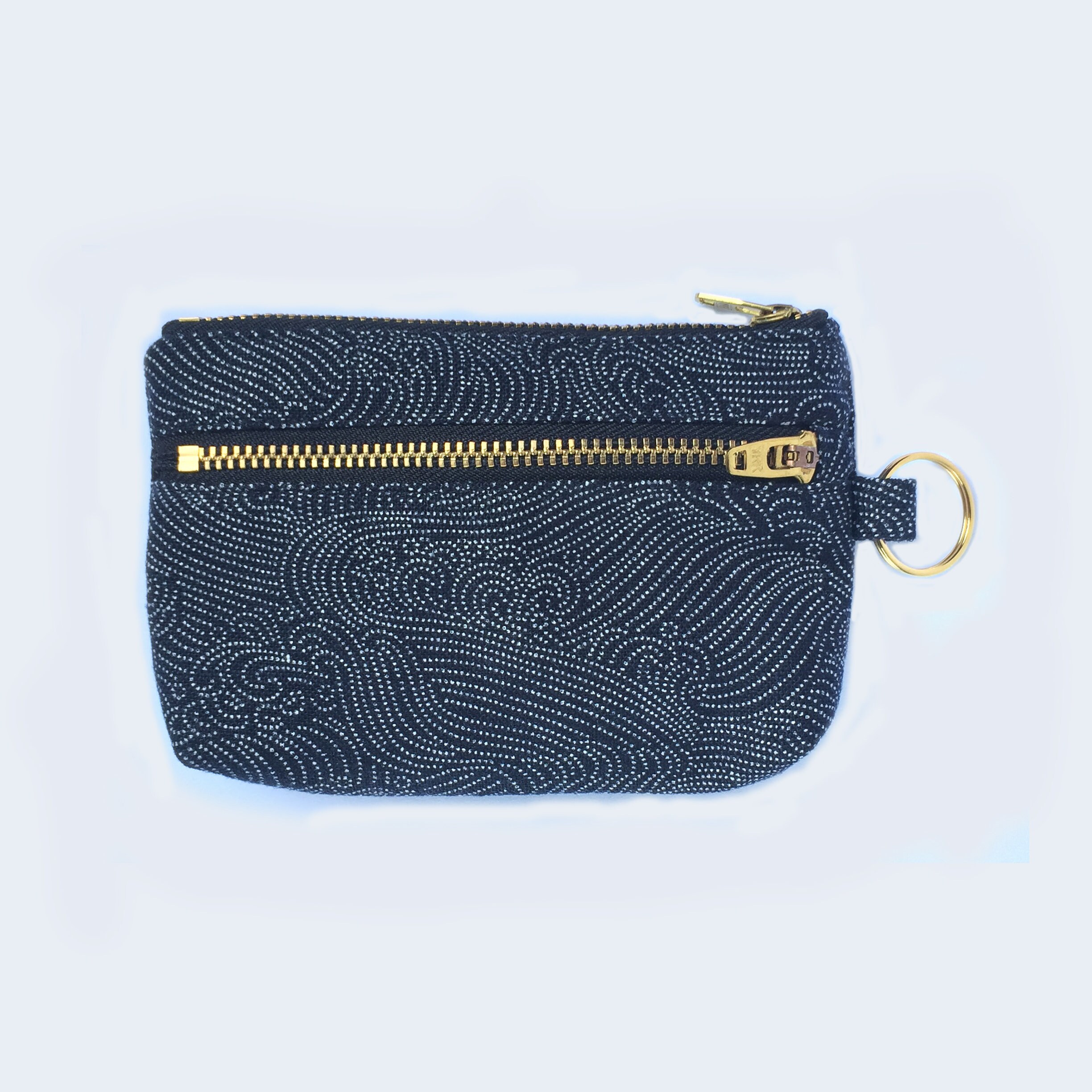 Canvas Cash Coin Purse,The Wave Print Make Up Bag Zipper Small Purse Wallets