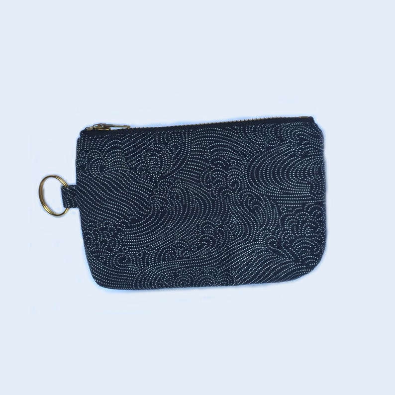 Canvas Cash Coin Purse,The Wave Print Make Up Bag Zipper Small Purse Wallets
