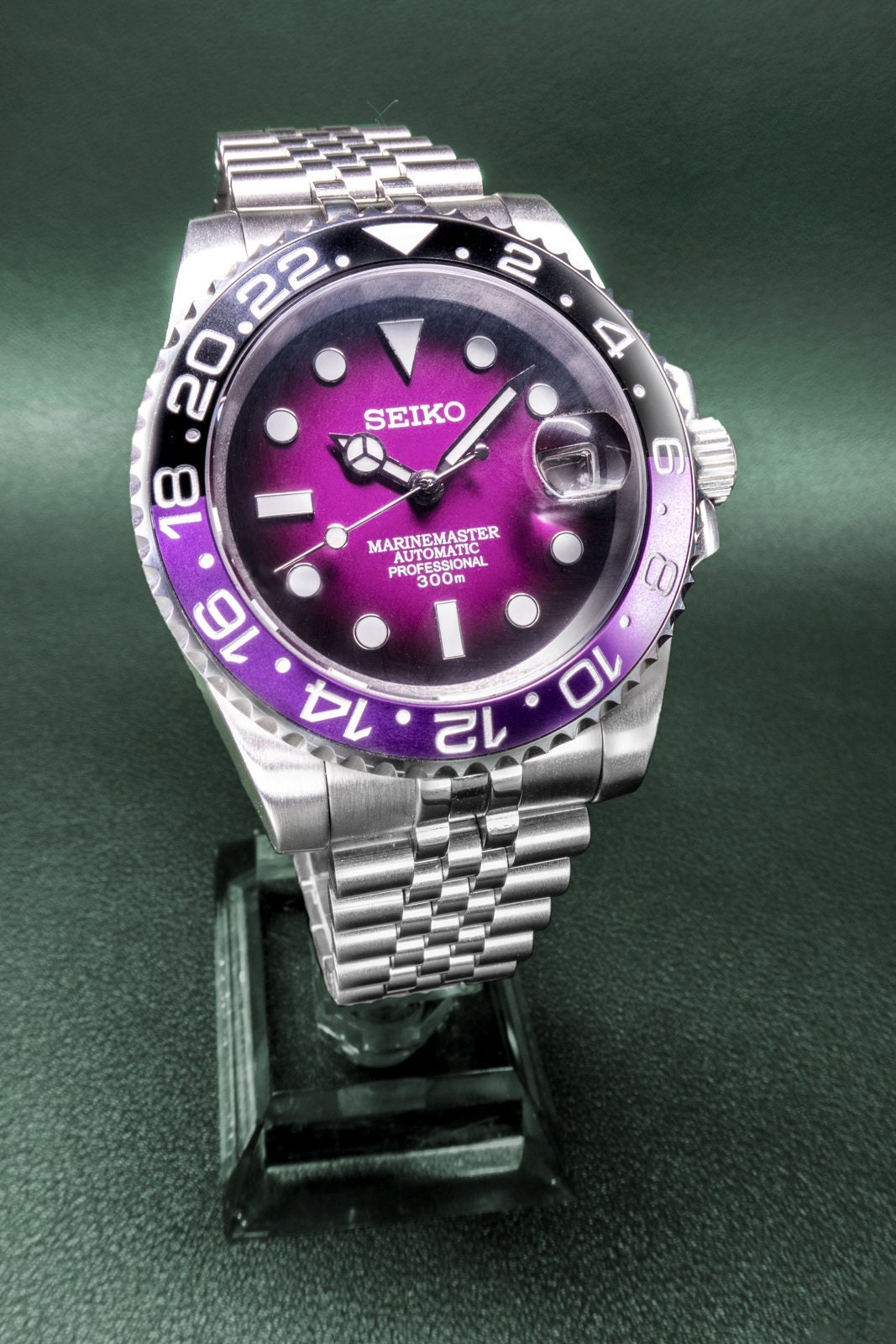 Seiko NH35A Purple Black 40mm Divers Mod Watch - Etsy UK