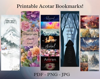 Acotar Printable Bookmarks, Rhysand, Feyre, Night Court (Digital Download)