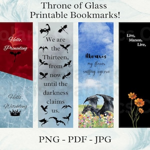 Thron aus Glas Lesezeichen Manon und die Dreizehn (Printable)