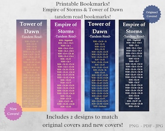 ガラスの玉座タンデムブックマーク、ファンタジーロマンス（PNG、PDF、JPG）