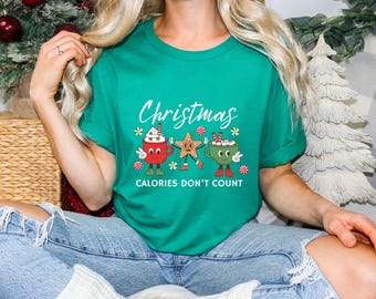 クリスマス カロリーは気にしない Tシャツ、ホリデーTシャツ