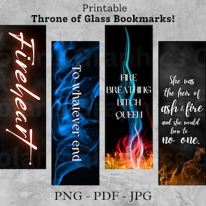 Throne of Glass Lesezeichen, Aelin Galathynius, Feuerherz (PNG, PDF, JPG)