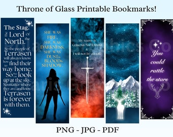 Trono de Cristal, Assassin&#39;s Blade, Marcadores Imprimibles, Terrasen, Celaena, Trono de Cristal Png, Imprimible, Librero, Fantasía, Romantascy,