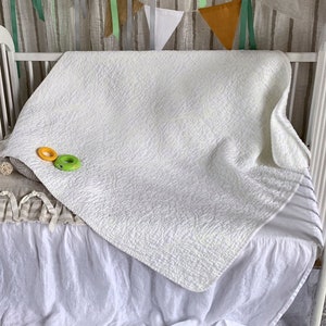 Baby Quilt: Stonewashed Flachs Decke, Naturbettwäsche