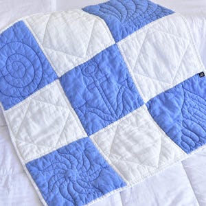 Child Comfy linen quilt, Stonewashed Linen, Child Linen Blanket Natural Flax, Quilt Patchwork Square Baby Bed, Newborn