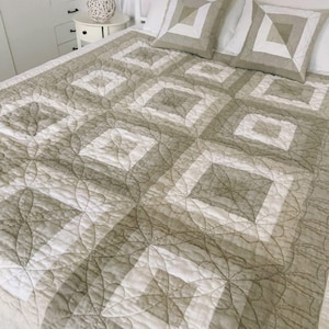 Colcha de lino patchwork de 60x76 cm, colcha infantil de lino natural, acolchado de diseño hecho a mano, manta reversible de lino con fundas de almohada opcionales.