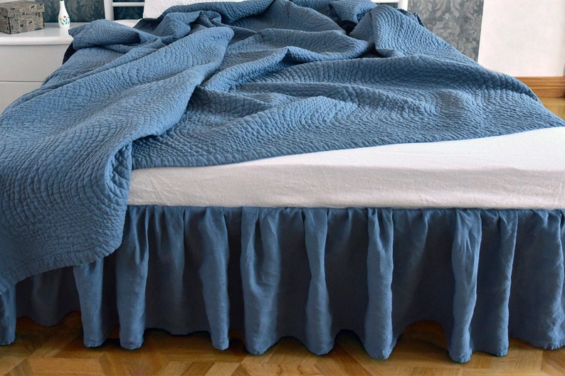 Linen BedSkirt DROP length 16 18 20 Etsy