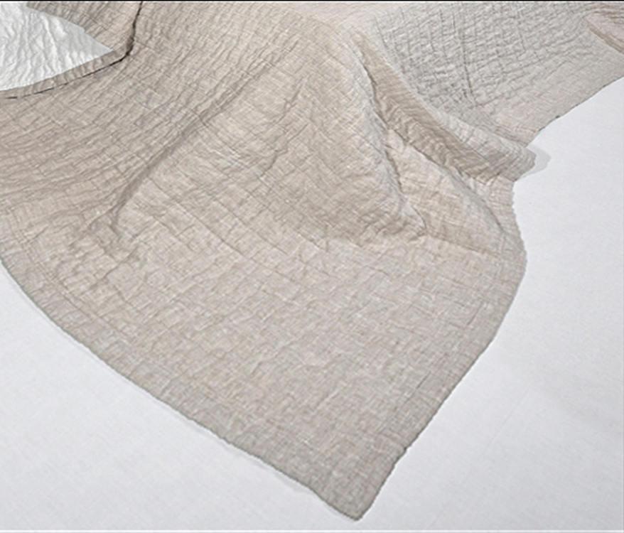 Double Sided Bedspread Quilt Flax King Size Quilts White Etsy