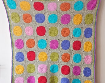Vibrant Circles Crochet Baby Blanket