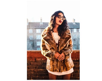 Vintage Seventies Mod Style Faux Fur Jacket - Etsy
