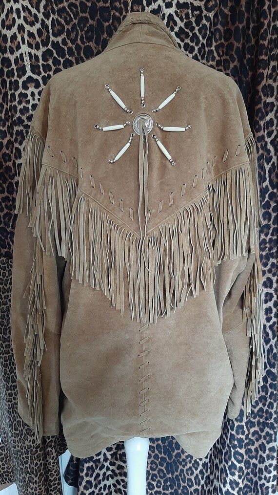 Vintage 1970's heavy duty real suede leather unis… - image 8
