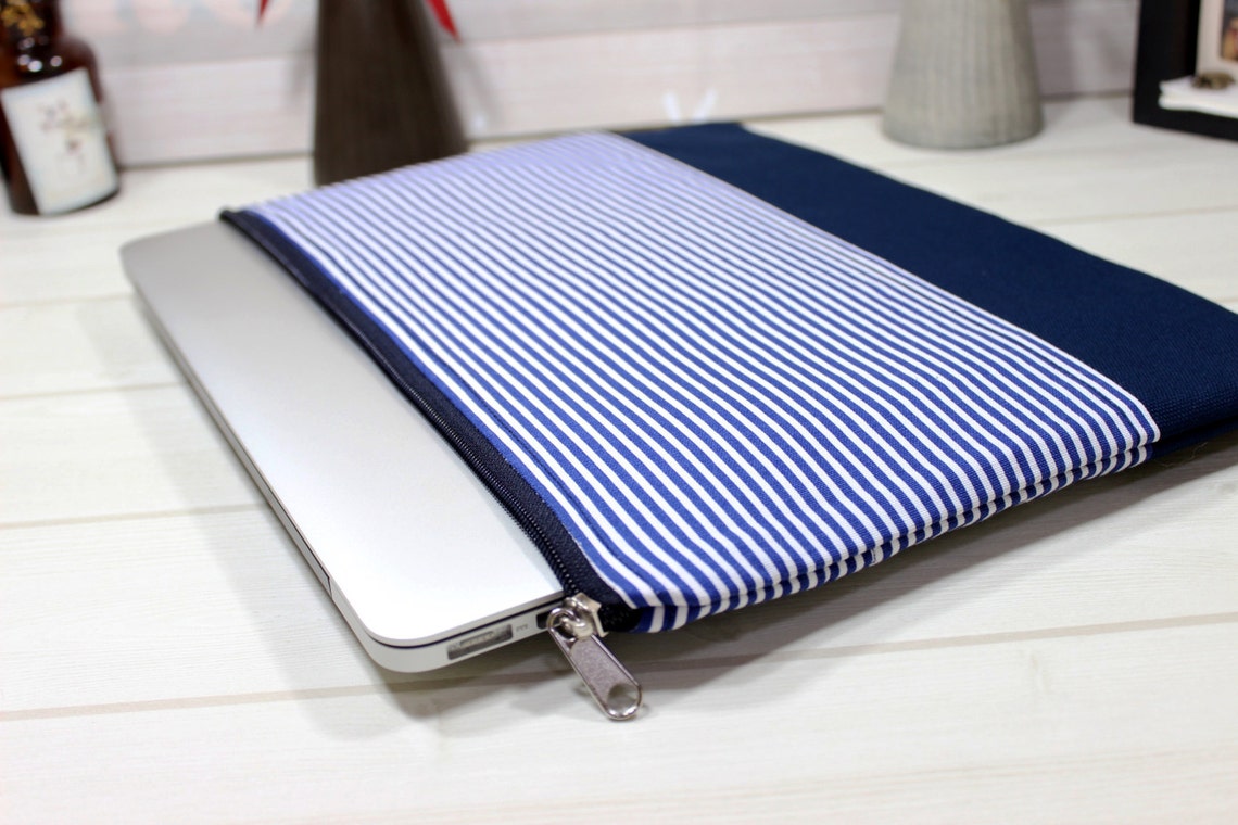 Macbook Air Sleeve 12 Inch Laptop Case Blue Stripe Sleeve Etsy