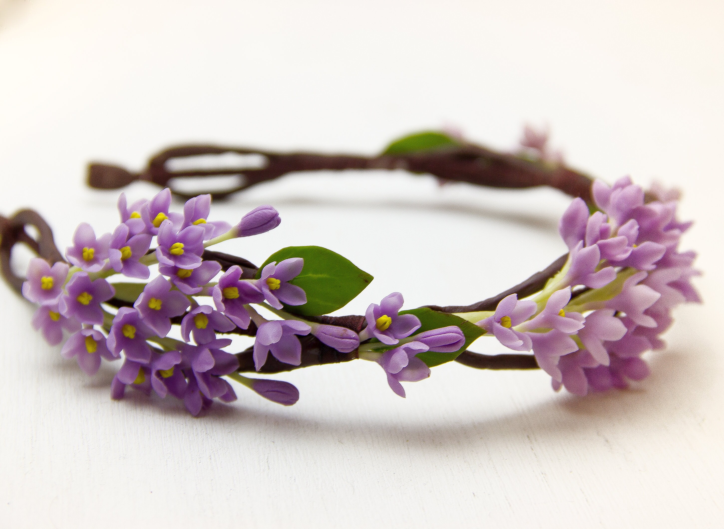 Lilac wedding tiara Bridal floral crown Lavender flower crown Etsy