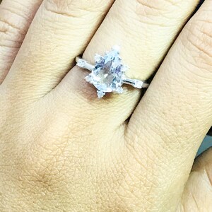 AQUAMARINE DIAMOND ENGAGEMENT Ring Pear Shape Natural Etsy
