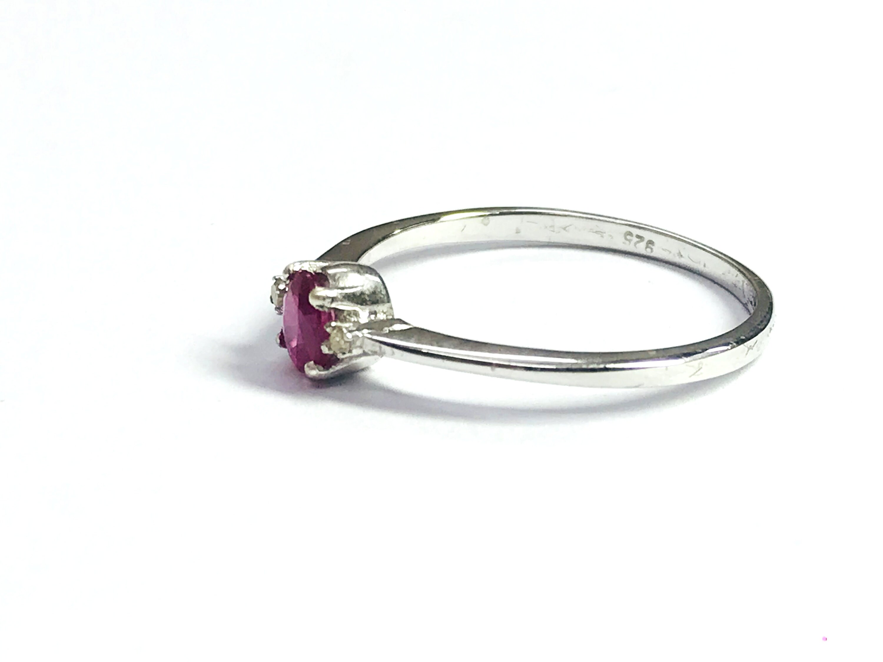 RUBY DIAMOND RING 925 Sterling silver ruby diamonds ring | Etsy