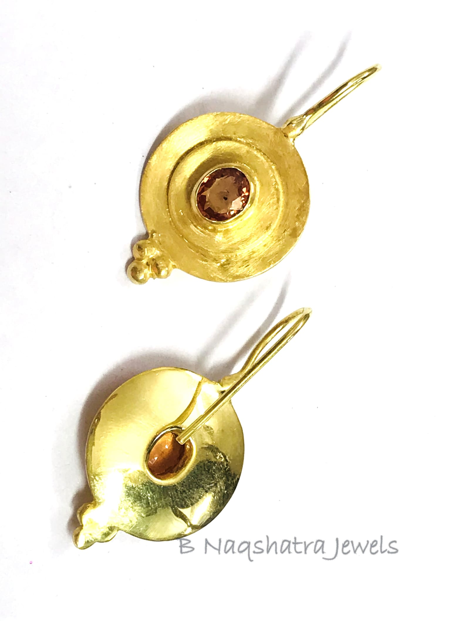 Orange Sapphire Hoop EARRINGS sterling Silverdangle Earrings Etsy India