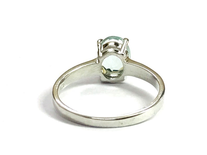 Solitaire Ring Natural aquamarine Sterling Silver sky blue ring,valentine gift DAINTY AQUAMARINE RINGS March birthstone