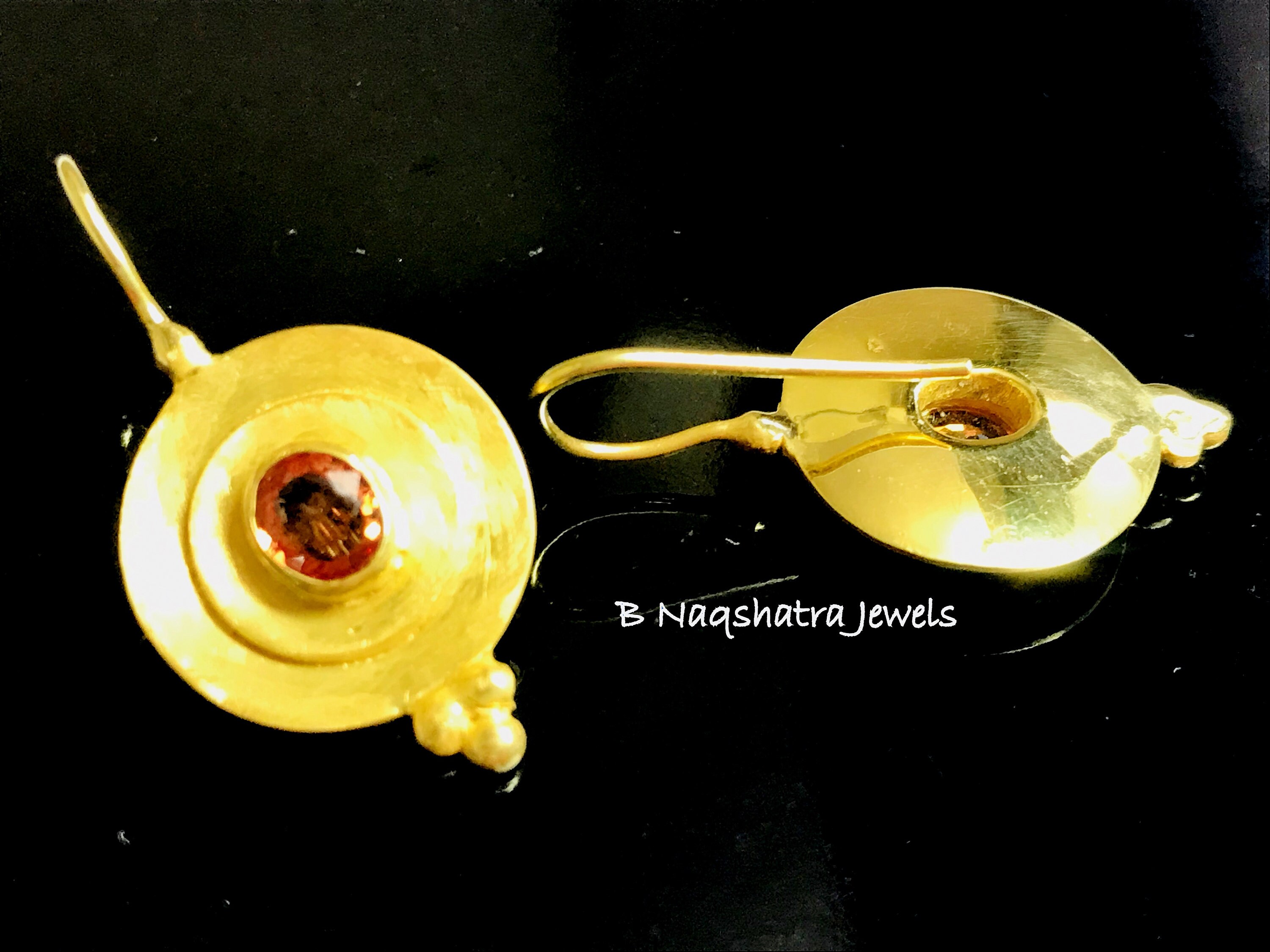 Orange Sapphire Hoop EARRINGS Sterling silverDangle Earrings Etsy