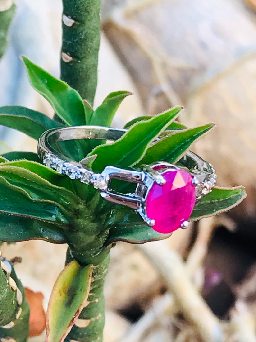natural ruby silver ring, dainty ruby ring, stackable... Dainty Ruby Ring: 925 Sterling Silver, July Birthstone - Etsy