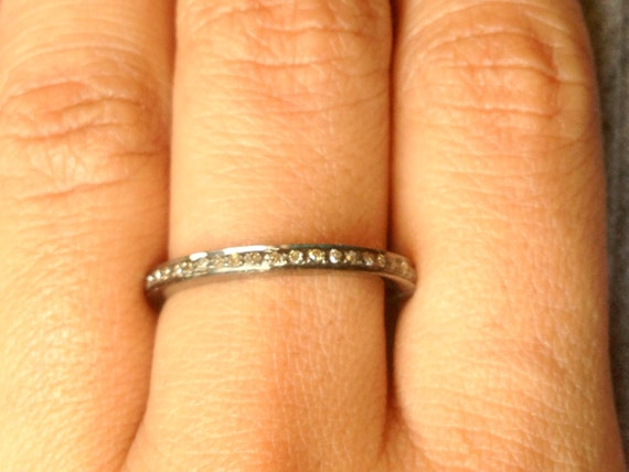 Oxidized Sterling Silver Diamond Eternity Ring: Handmade Promise