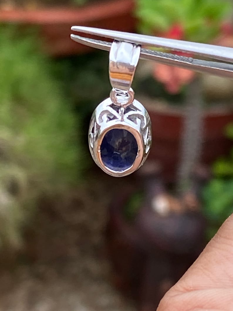 Sterling Silver Handmade Jewelry Pendant Women Jewelry Iolite jewelry Women Pendant Iolite Pendant Gift Her