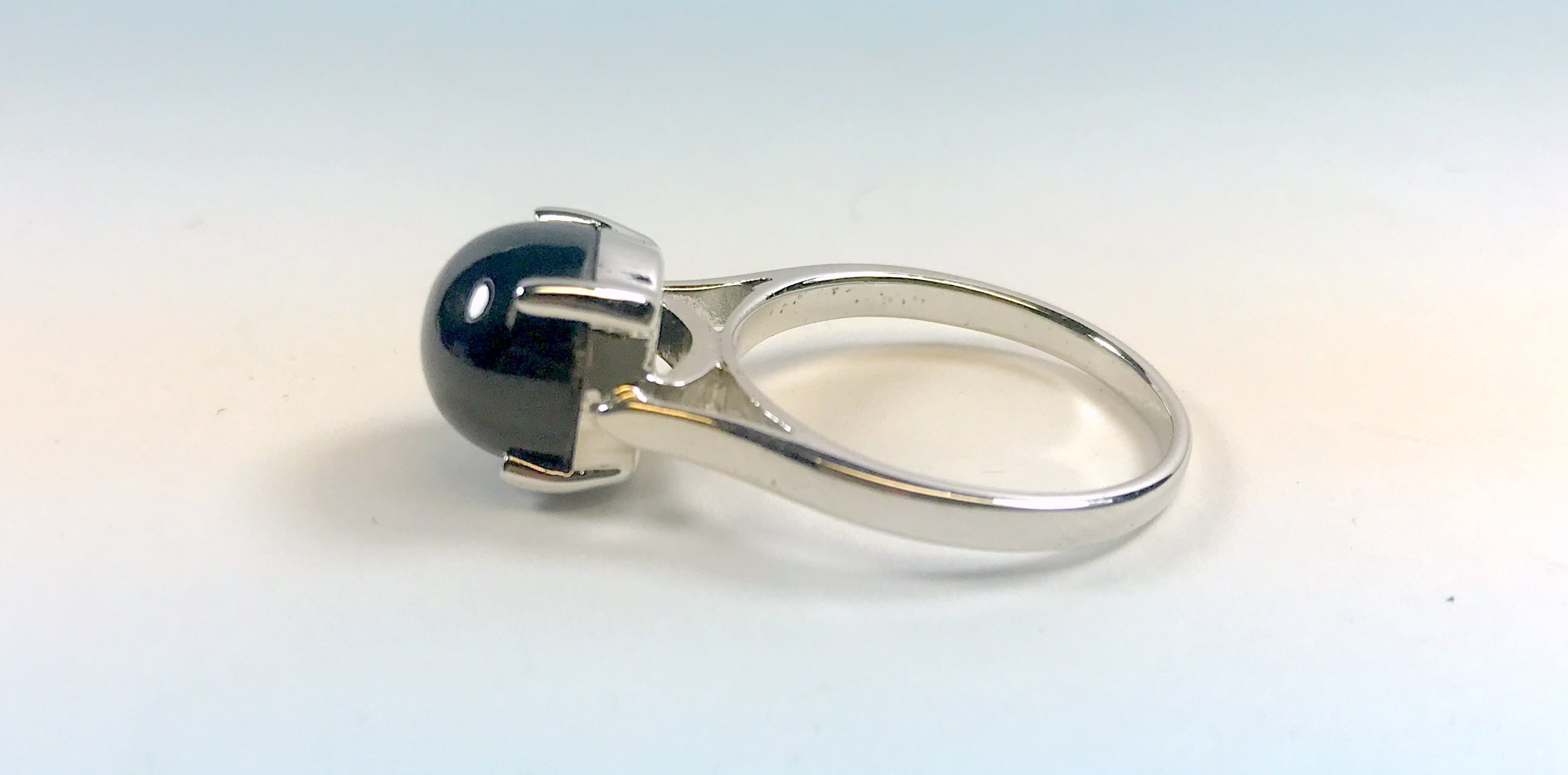 Black Star Cabochon Gemstone Ring for Her | Gemstone Jewelry | 925