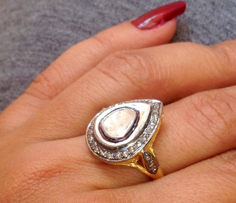 100% NATURAL DIAMONDS RINGS Antique silver ringDiamonds | Etsy