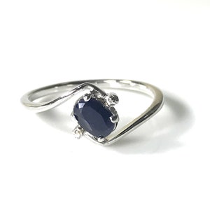 Blue Sapphire Ring | Sterling Silver Ring | Blue Sapphire Jewelry | Blue Birthstone | September Birthstone Ring | Valentines Day Gift |