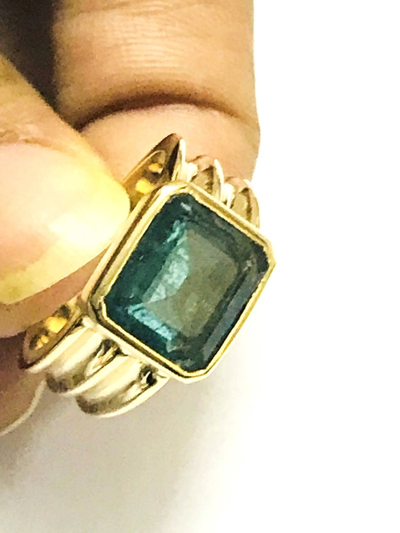 EMERALD MEN PINKY Finger Ring Solid 18k gold May Birthstone Etsy