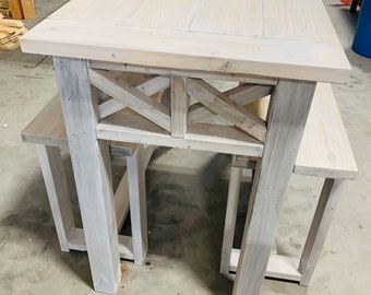 Farmhouse counter 2024 height bench