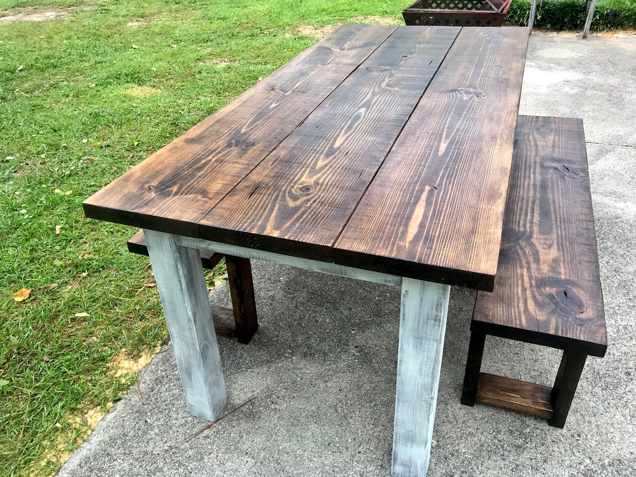 dark blue wood kitchen table