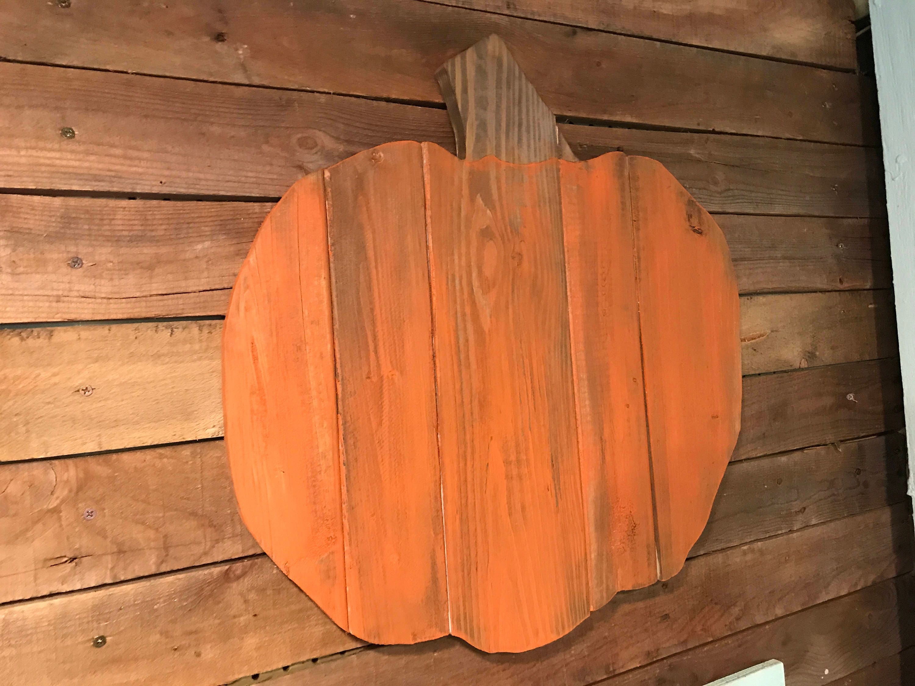 Distressed Wooden Pumpkin Wall Decor Fall and Autum Wall Art Halloween